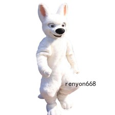 Long Fur Husky Dog Fox Mascot Costume Fursuit Halloween Suit party Cosplay 321