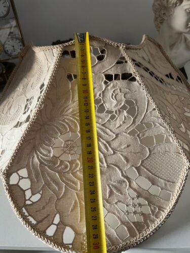 🔴 Paralume grande IN PIZZO lampada, lume traforato beige a ventaglio, vintage - Imagen 10 de 12