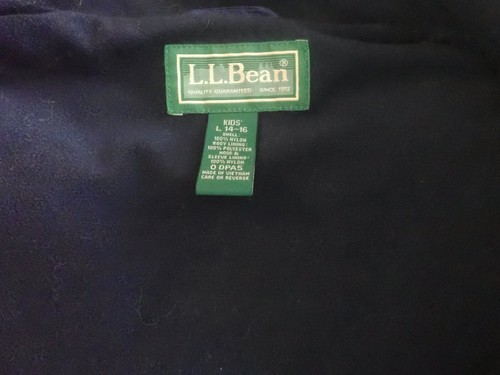 Vintage LL BEAN Blue Jacket Windbreaker Lined Youth L Hooded 14-16 Zip - Picture 5 of 5