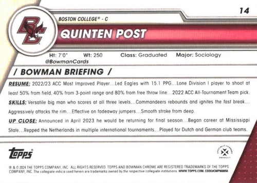 2023-24 Bowman University cromo #1-100 (tú eliges) novatos RC y 1st Prospects - Imagen 13 de 103