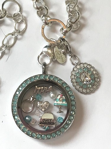 ❤️ORIGAMI OWL ~ SUPER WEDDING GIFT ~ LOCKET CHAIN CHARMS & DANGLE PACIFIC OPAL❤️ - Picture 4 of 10