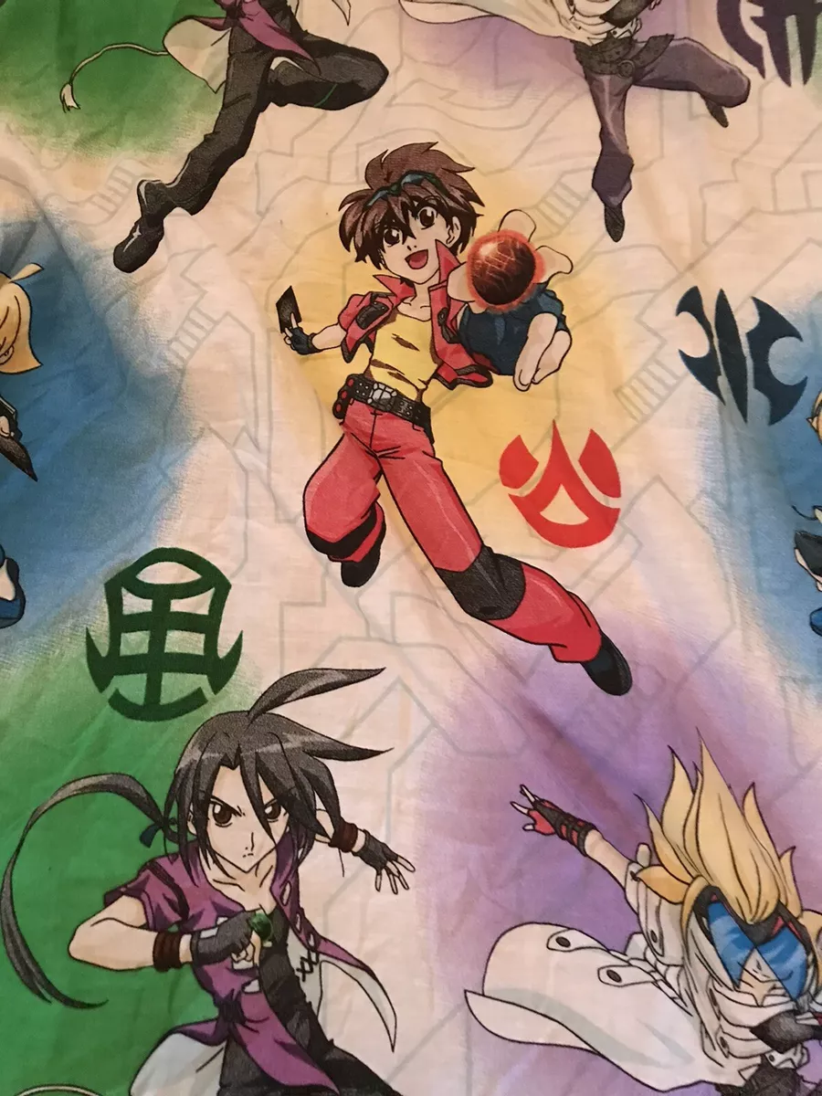 Bakugan Battle Brawlers Character Twin Bed Sheet Anime Cotton Blend RARE!