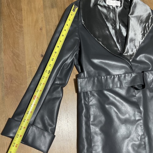Maison Marie Saint Pierre Metallic Gray PVC Designer Belted Jacket Womens Size 2 - Picture 9 of 16