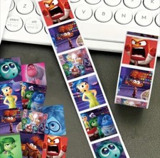 500 pcs Sticker Seals Roll Cute Square Inside Out 2 Semi Gloss Self Adhesive NEW