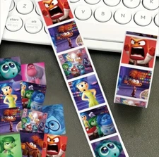 500 pcs Sticker Seals Roll Cute Square Inside Out 2 Semi Gloss Self Adhesive NEW