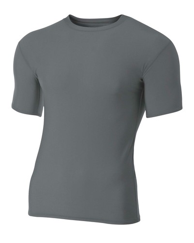A4 Mens 80% Polyester / 20% Spandex Short Sleeves Compression Crew N3130 XS-3XL - Picture 5 of 11