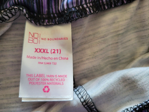 NUEVO CON ETIQUETAS NOBO Juniors Mujer XXXL 21 Púrpura Negro Cruzado Gamuza Leggings al Tobillo - Imagen 5 de 6