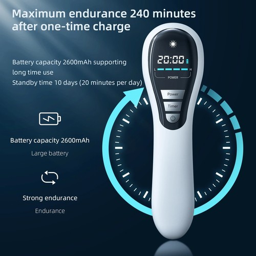 Kalt Laser Therapiegerät Weiß Cold Laser Therapy For Pain Relief LLLT W/Glasses - Bild 7 von 11