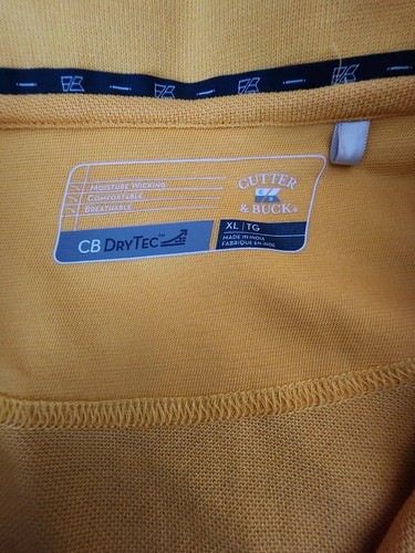 Cal Berkeley Polo Shirt Men's XL Cutter and Buck Front Embroidered Logo Yellow - Picture 2 of 2