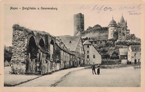 Mayen Burgfrieden u. Genovevaburg Germany Vintage PC - Picture 1 of 2