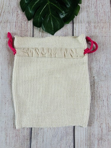 Borsa a marsupio Free People intimamente libera con coulisse waffle cotone logo - Foto 3 di 5