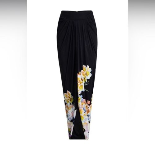 Cavalli (Roberto Cavalli) Black Skirt With Flowers