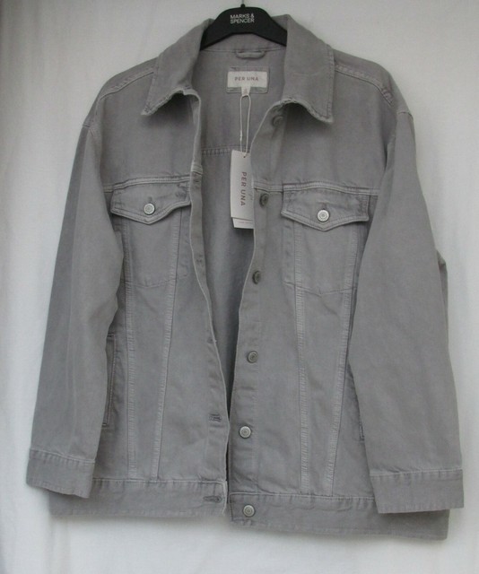 Marks and Spencer per Una Denim Cotton Silver Grey Jacket Ladies UK