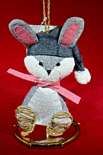 Rustic Joy and Jingles Plush Rabbit Festive Holiday Ornaments New with tags - Picture 3 of 5