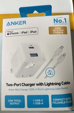 Anker Two-Port Wall Charger - White New Open