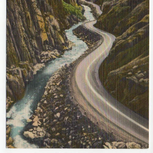 Cartolina Big Thompson Canon Road Estes Park Rocky Mountain NP CO lino PM 1960 - Foto 5 di 12