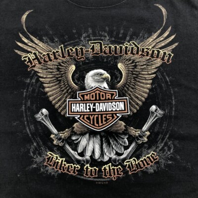 Harley-Davidson Eagle Pattern Motorcycle Bike T-shirt Men's