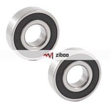 2 Pcs 6203RS 40x17x12mm Single Row Deep Groove Ball Bearing Silver Tone Black✦Kd