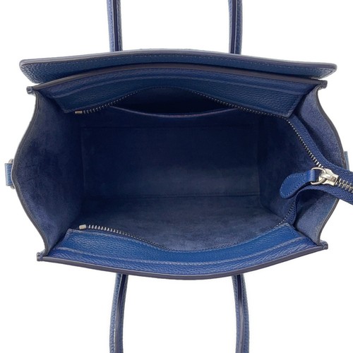 CELINE Luggage shopper Size Nano Leather Blue 189243 - Picture 6 of 16