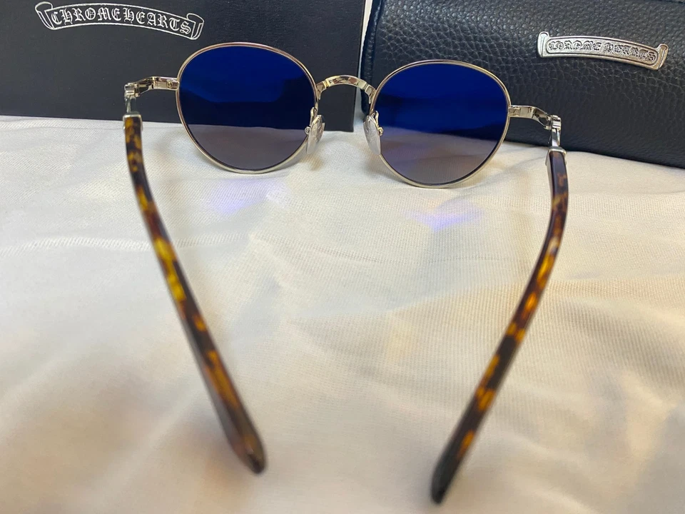 Gafas de sol retro redondas con marco de metal Chrome Hearts Cross para hombre CH8073/51-20-148 Foto 4 de 4