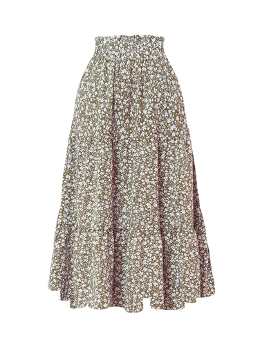 BOHO Women's High Elastic Waist Floral Swing Skirts Long Summer Beach Dress SIZE - Picture 51 of 71