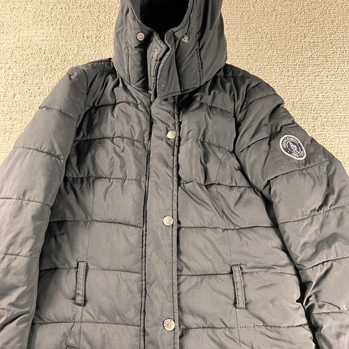 Abercrombie & Fitch Puffer Parka Black Jacket Women's Size XS - Picture 2 of 8