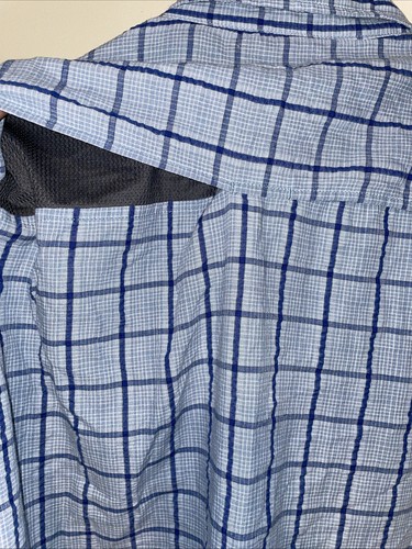 Camicia Croft Barrow uomo XL blu a quadri asciugatura rapida bottoni ventilata outdoor - Foto 4 di 6
