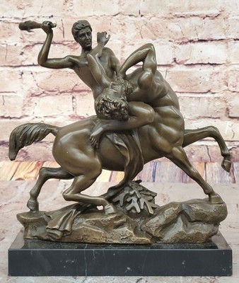 Bronze of Theseus Slaying the Minotaur, a monster Centaur Beast Sculpture Figure
