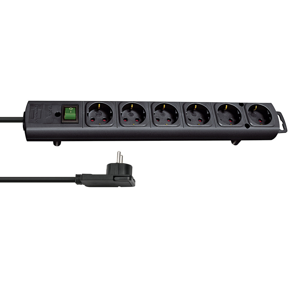 Brennenstuhl 1153300100 Steckdosenleiste mit Schalter 6fach Schwarz Флахштек...