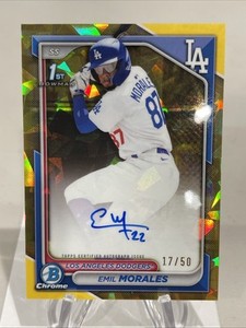 2024 Bowman Chrome Sapphire Emil Morales AUTO RC /50 GOLD Prospect #CSPA-EM