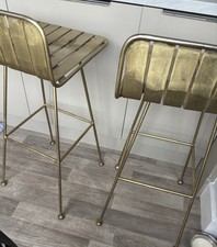 Gold Bar Stools Set of 2– Rockett St George Midas – Used Kitchen Counter Chairs
