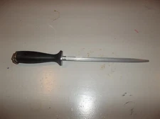 Vintage Wusthof Dreizack 11” Knife Sharpening Honing Rod Steel w/Hanging Loop