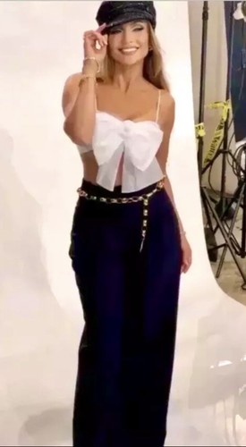 Chanel 2020 2021 Pink Bow Crop Top 34 0 2 Camellia Shirt Jacket Logo 20c XS S - Picture 8 of 24