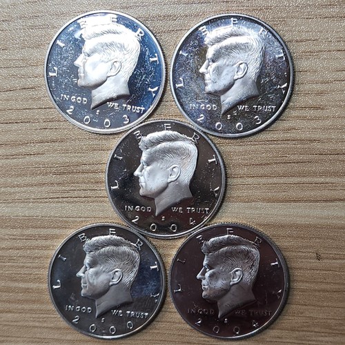 Lot (5) 2000 - 2004 S ~ Silber Kennedy Half Dollar Proof Lot, 90% Silber, Jfk-Pr - Bild 3 von 5