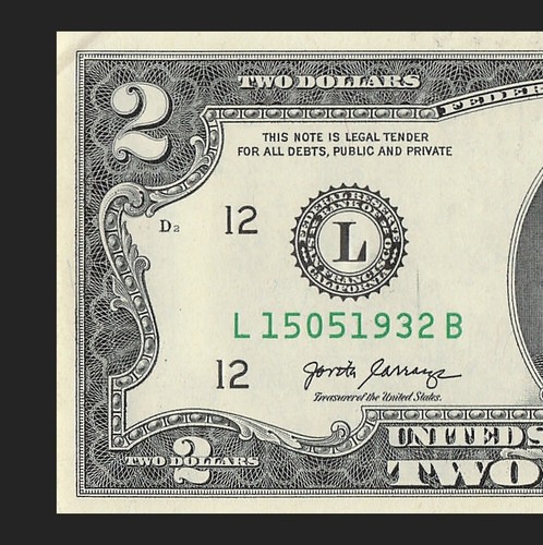 MAY 15 1932 Birthday Date Note Fancy Serial Number Two Dollar Bill 05 15 1932 - Picture 4 of 11