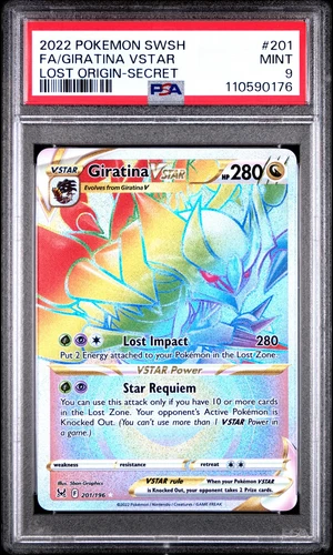 2022 POKEMON SWORD & SHIELD LOST ORIGIN SECRET FULL ART/GIRATINA VSTAR PSA 9