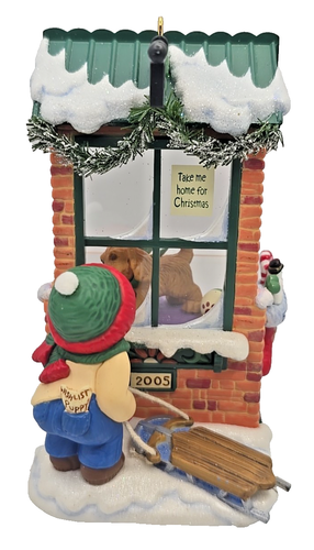 Hallmark Keepsake Ornament Club Exclusivo Navidad Ventana Tienda de Mascotas 2005 U328 - Imagen 2 de 8