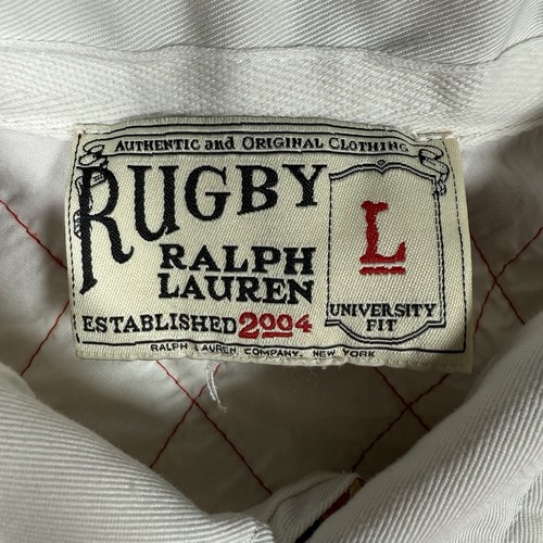 Rugby Ralph Lauren Polo Shirt Men’s Large Red Striped University Fit Crest #10 - Picture 3 of 9