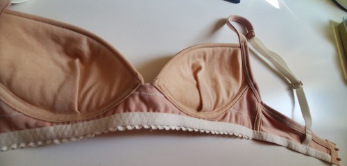 Lulalu wireless lightly padded bra Contrast lace trim, Ivory/White, 32 AA - Picture 7 of 7