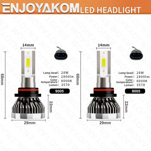 9005 HB3 LED Headlight Super Bright Bulbs Kit White 6500K 360000LM High-Low Beam - Bild 6 von 11