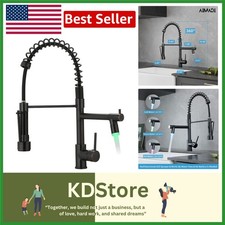 LED Oil Rubbed Bronze Kitchen Faucet with Pull-Down Sprayer and 360  Swivel