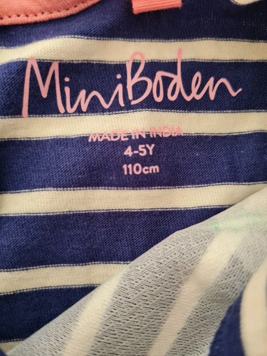 Mini Boden Embroidered Bunny Stripe Polka Dot Dress Age 4-5 Years Brand New G7 - Picture 7 of 7