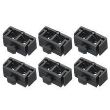 6Pcs Dual Slot Flat Cable Clamp 11.2mm Hole Dia ABS for 40 Series Black