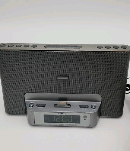 Sony ICF-CS15iP Speaker Dock Clock Radio for Ipod & Iphone  In Box No Remote - Picture 1 of 5