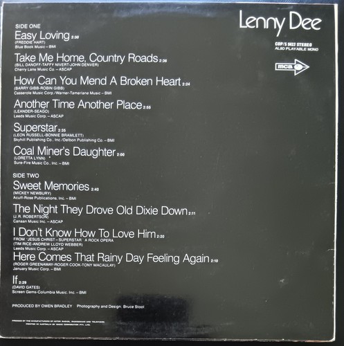 Lenny Dee ‎– Easy Lovin' - LP record and cover VG+ - Picture 2 of 3