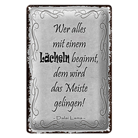 Blechschild Spruch 20X30Cm Wer Alles Mit LäCheln Beginnt