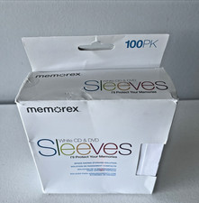 Memorex CD DVD Paper Sleeves Envelope White Clear Window 100 Count