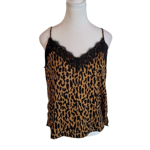 bp. Gr. M Spitzenbesatz Satin Leopardenmuster Camisole Cami Animal Print Nordstrom