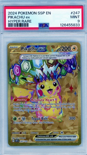2024 Pokemon SSP En-Surging Sparks Hyper Rare #247 Pikachu EX PSA 9