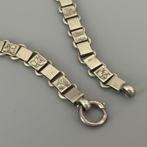 Antique Silver Tone Bookchain Necklace - Picture 6 of 6
